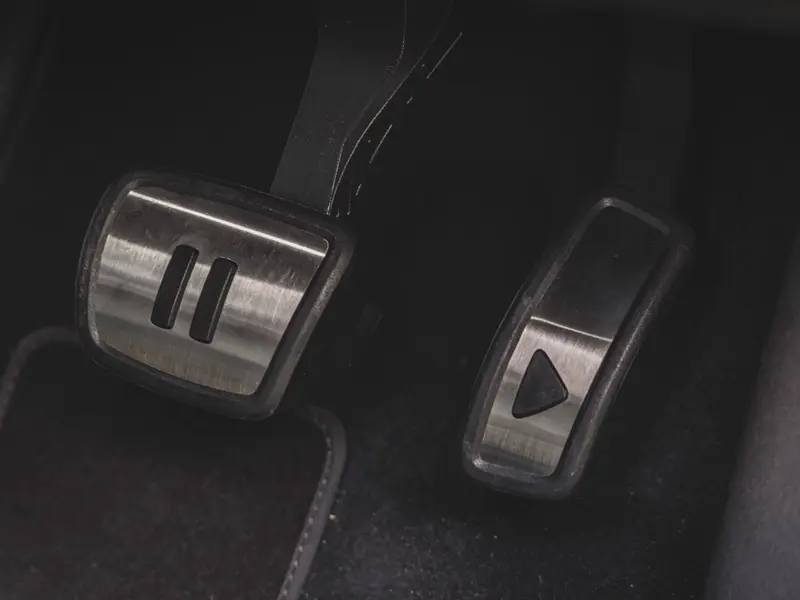 VW ID.3 pedals — accelerator and brake only, no clutch in the automatic electric car